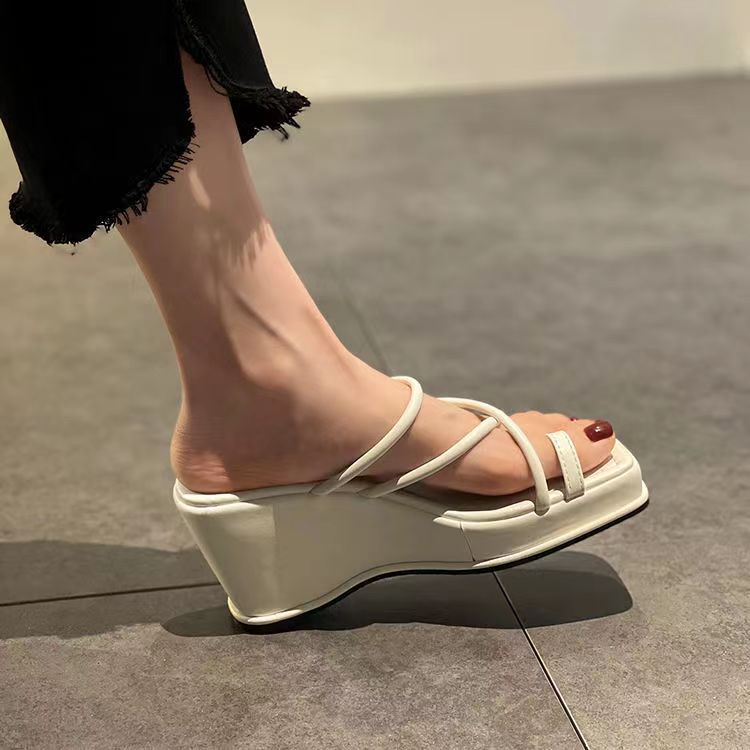 Dép sandal ATIKOTA cao gót chống trượt thoải mái thời trang mùa hè dễ phối đồ tùy chọn màu sắc