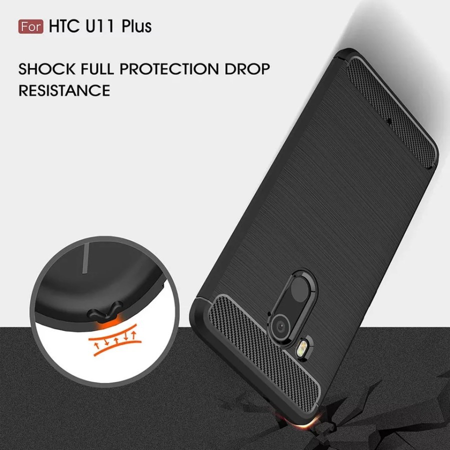 Ốp lưng carbon dẻo chống sốc cho HTC U11 PLUS