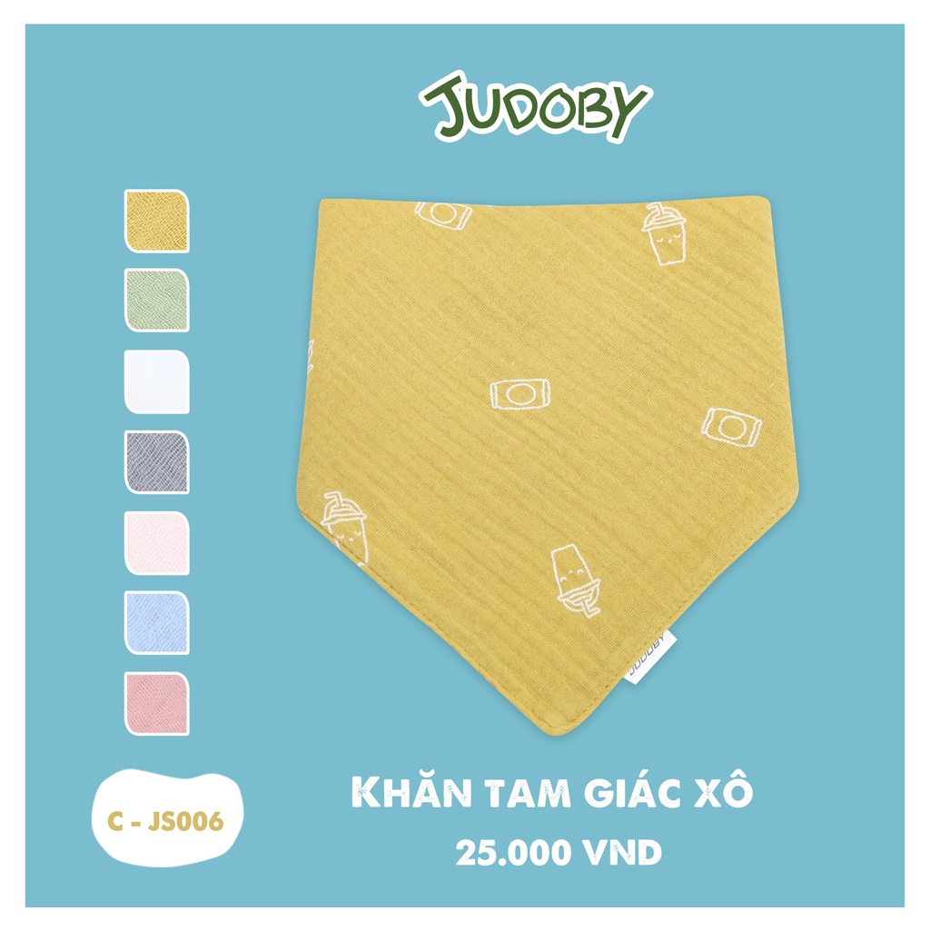 [FREESHIP] Khăn yếm/ khăn tam giác xô 3 lớp họa tiết đáng yêu Judoby/Dokma JS006