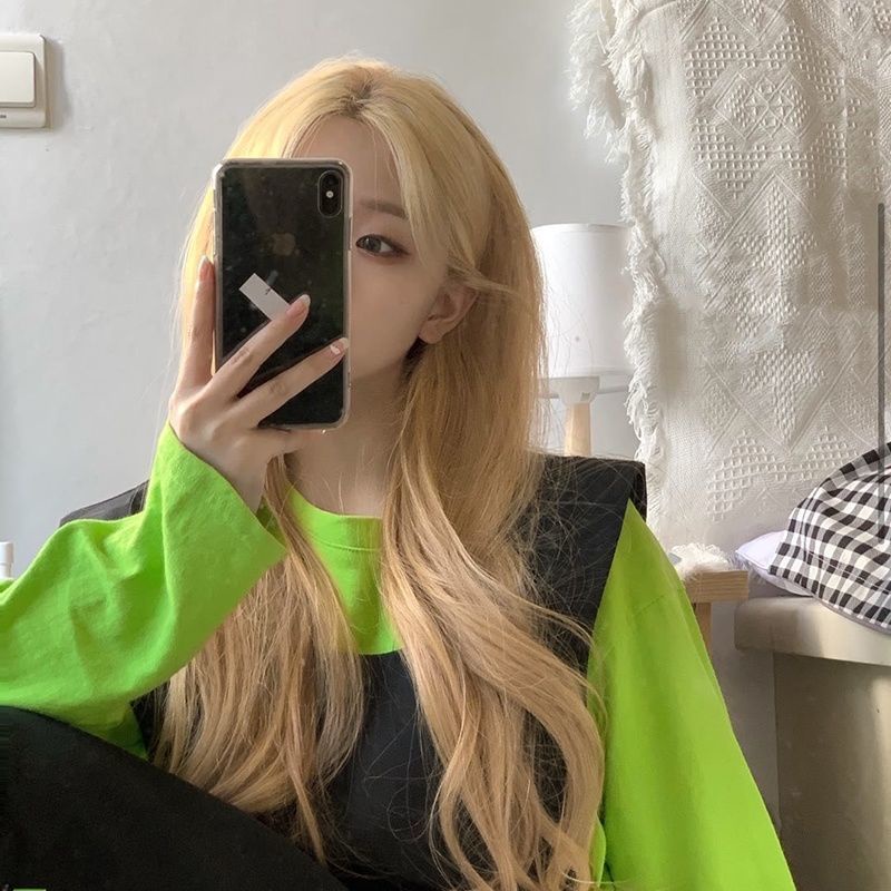 Tóc Giả Dài Xoăn Nhẹ Nhuộm Màu Vàng Nhạt Thời Trang Cho Nữ