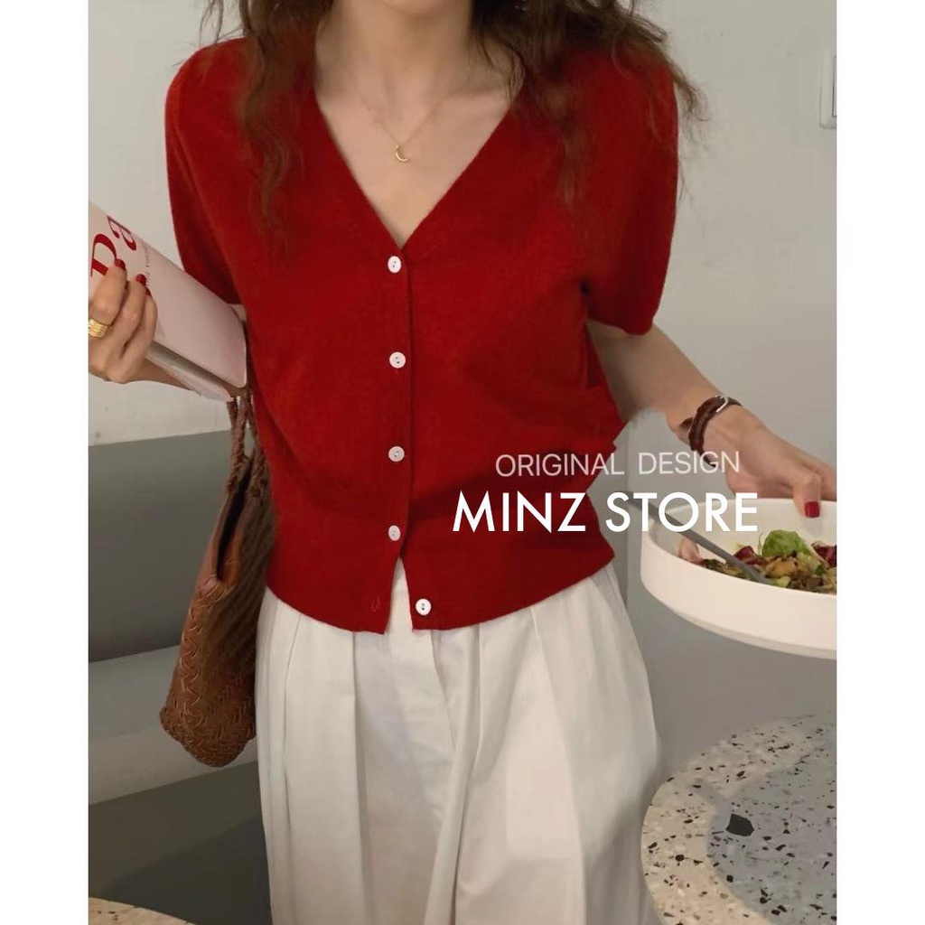 Cardigan cổ tim cộc tay #2152 | BigBuy360 - bigbuy360.vn