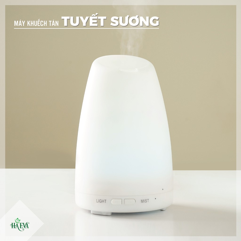 [FREESHIP & TẶNG TINH DẦU] Máy xông tinh dầu phòng ngủ Tuyết Sương HAEVA|Phun sương siêu mịn|Dung tích 300ml|BH 12 tháng