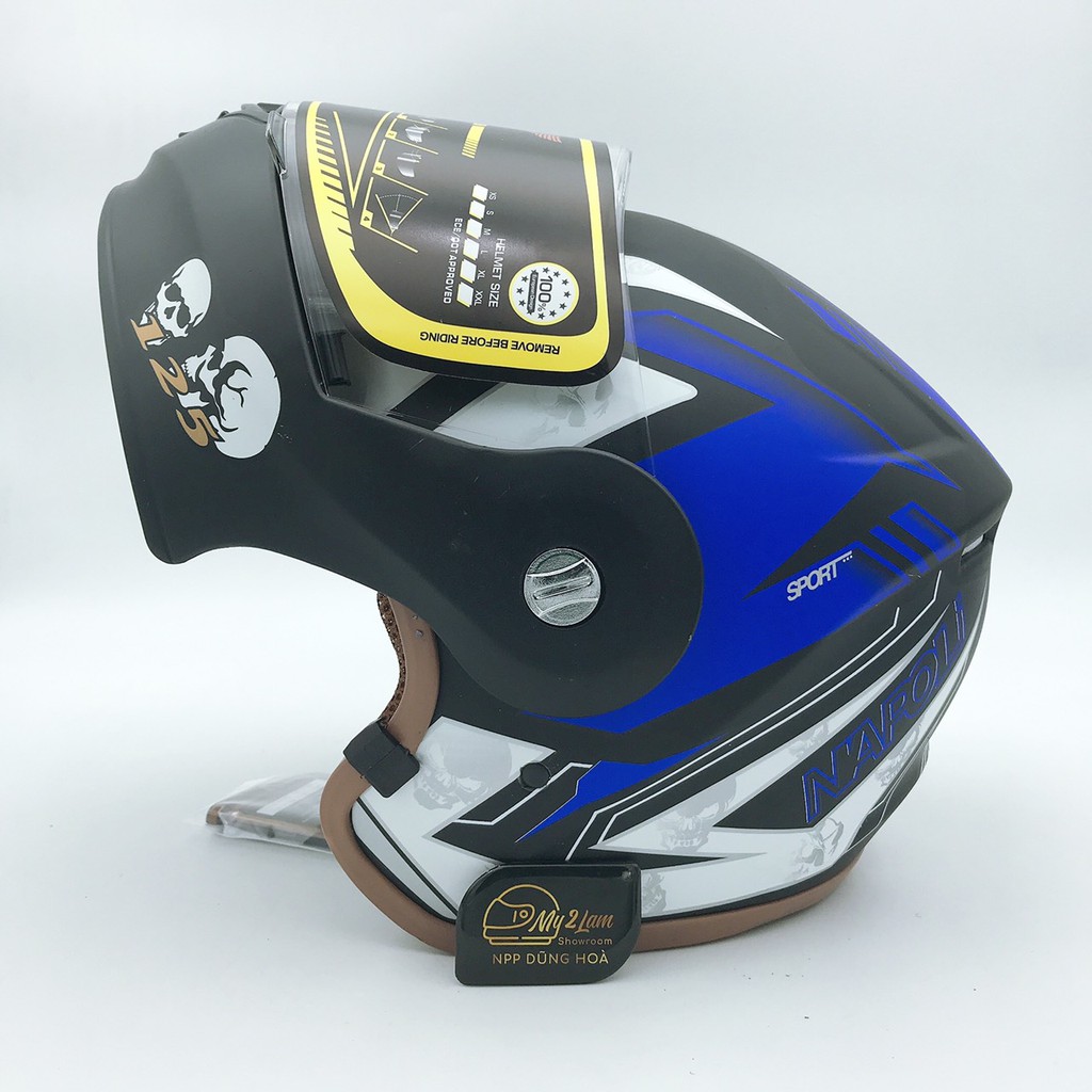 Mũ bảo hiểm fullface lật hàm Napoli N125 tem (tặng kèm túi đựng)