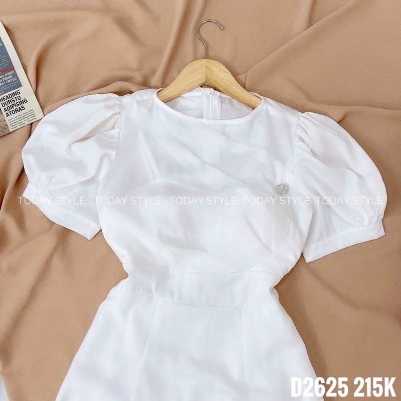 Đầm trắng ôm body phom suông tay bồng MITRIE | BigBuy360 - bigbuy360.vn