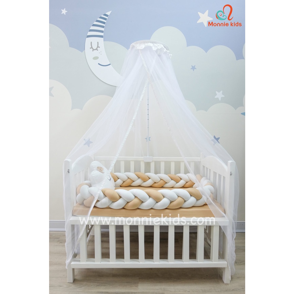 Cọc màn treo cũi đính hoa handmade cho bé - Monnie Kids