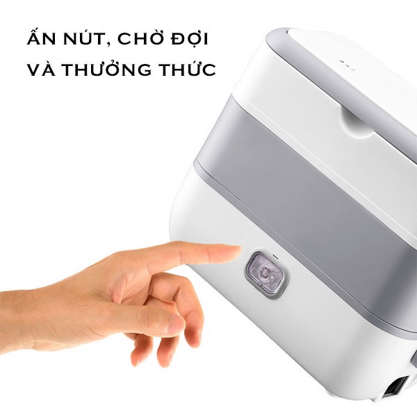 Hộp cơm cắm điện văn phòng 2 tầng 4 bát inox có chức năng giữ nhiệt, hâm nóng và tự nấu chín thức ăn