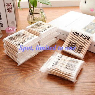 Set 30 tăm bông hai đầu bằng gỗ dùng để trang điểm làm đẹp tiện dụng