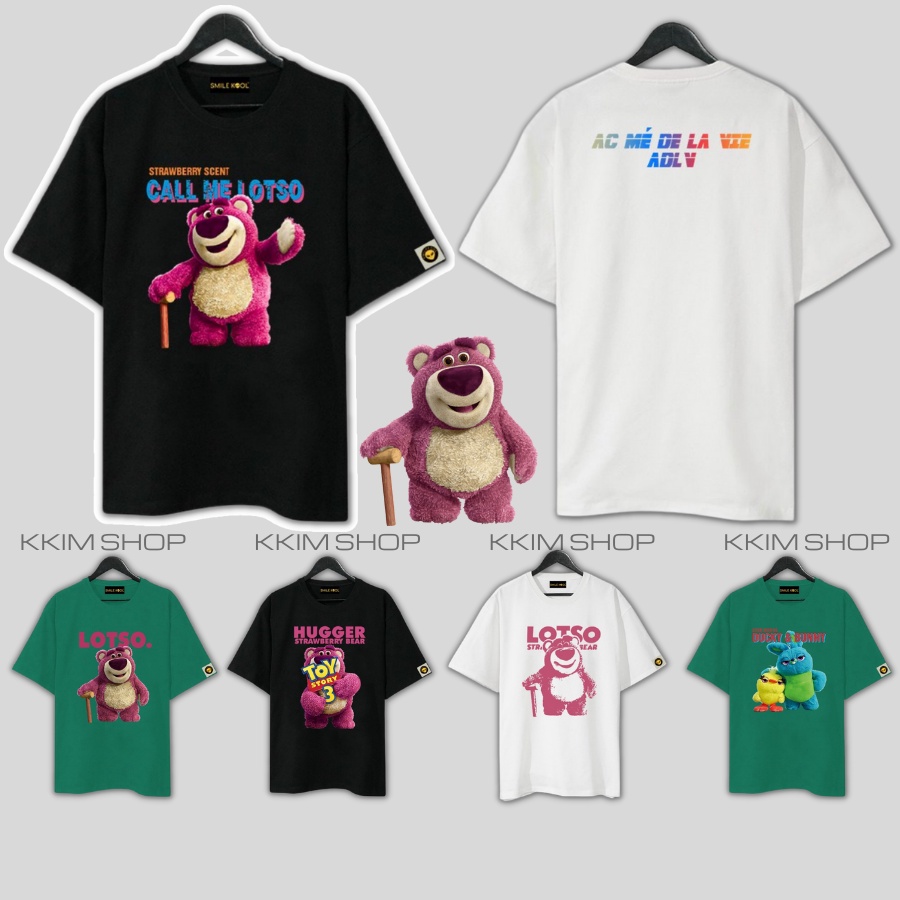 Áo Thun Tay Lỡ GẤU LOTSO, TEE áo phông LOTSO Unisex Form rộng oversize, chất liệu Cotton. KKIMShop