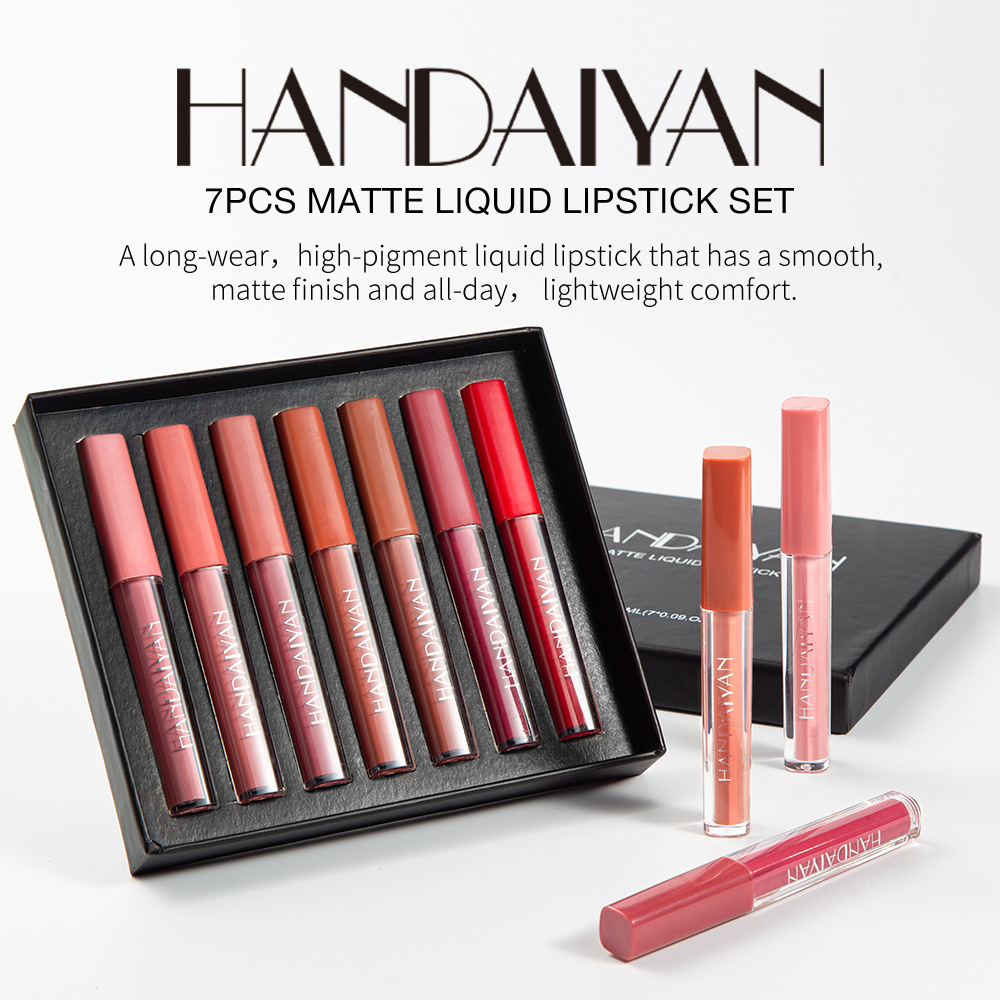 (Hàng Mới Về) Set 7 Son Kem Lì Lâu Phai Handaiyan Nhiều Màu Sắc Thời Trang | BigBuy360 - bigbuy360.vn