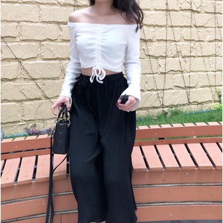 Áo trễ vai dây rút
