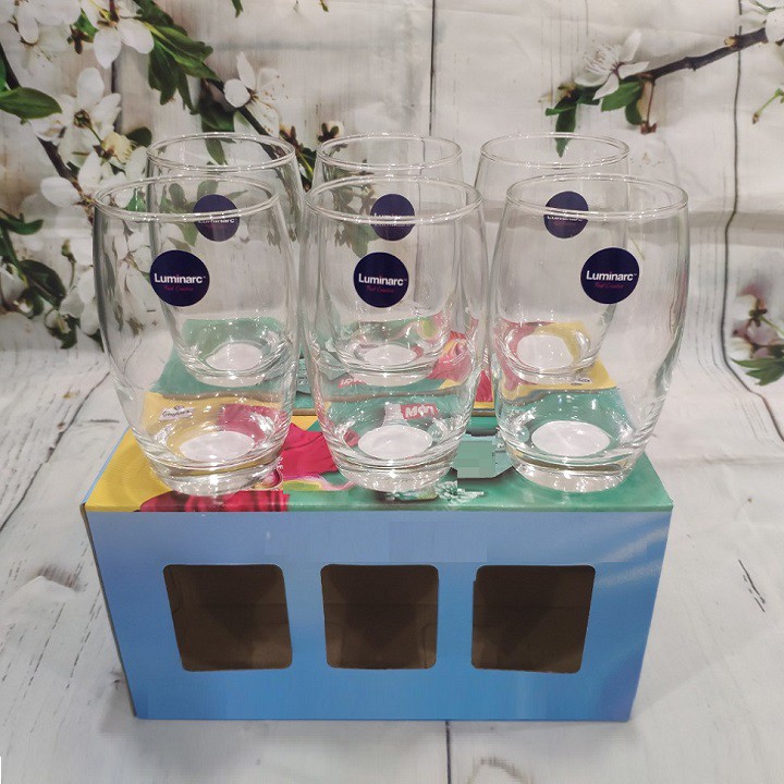 bộ 6 ly thủy tinh Luminarc 350ml - ly thủy tinh thân cao 350ml