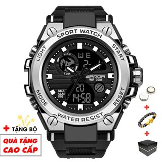 Đồng hồ nam thể thao điện tử SANDA SA01 chính hãng chạy 2 máy chống nước chống va đập siêu bền - Đồng Hồ Quốc Tế