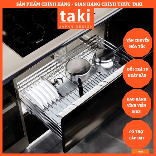 {CHÍNH HÃNG} Giá Bát Tủ Bếp Dưới NAN DẸT TAKI INOX 304 Ray Âm Giảm Chấn - BẢO HÀNH VĨNH VIỄN - (Có Thợ Lắp Đặt)