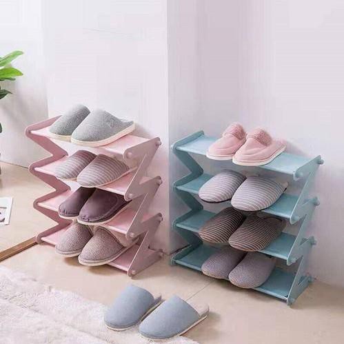 Kệ để đồ đa năng, để sách, để dép 4 tầng chữ Z tặng kèm 01 khăn lau KT: 48x18x46cm