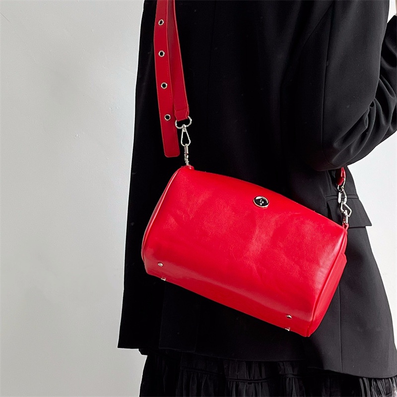 Túi đeo chéo IELGY hình trụ phong cách Retro đa năng dành cho nữ