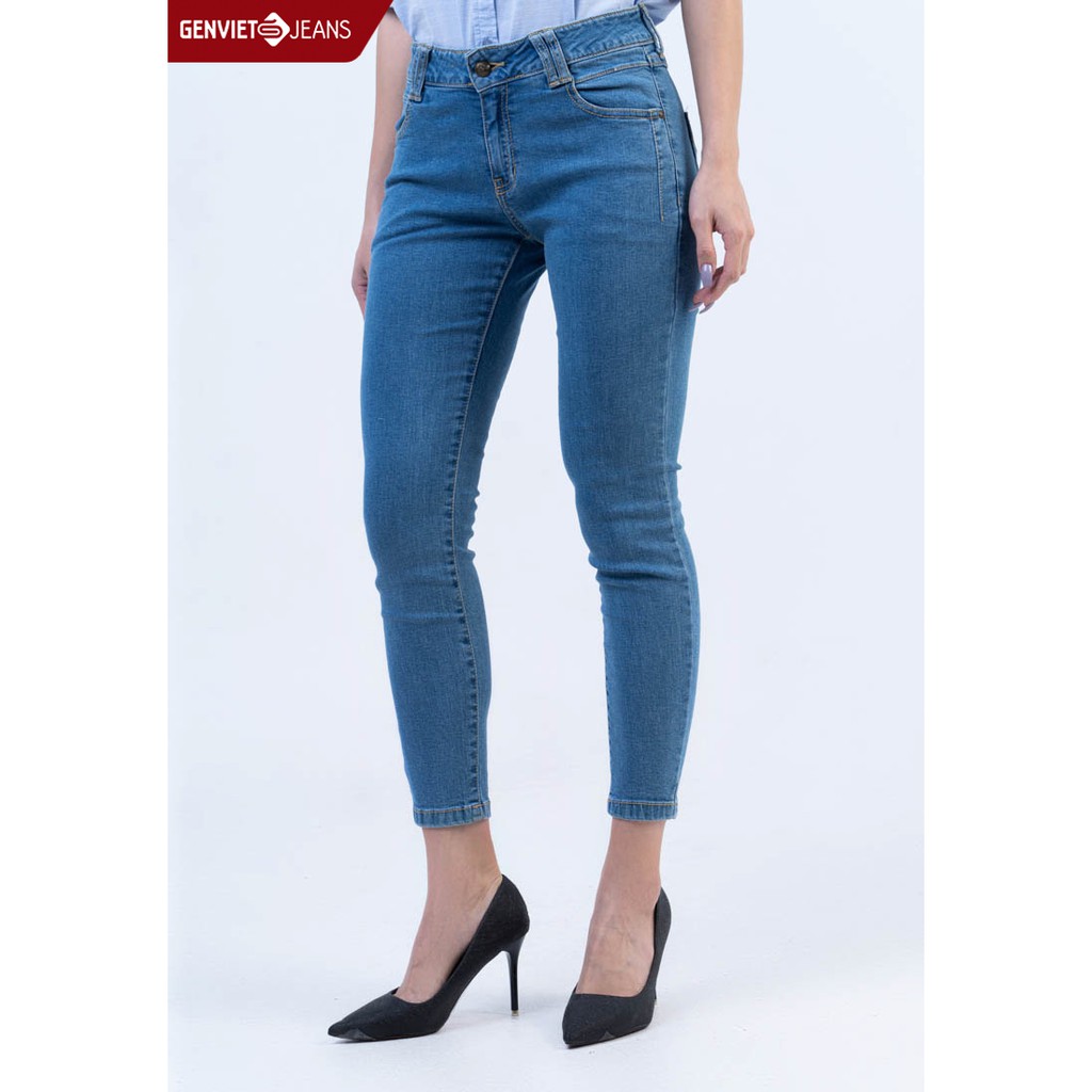 Quần Jeans dài Nữ DQ103J749 GENVIET