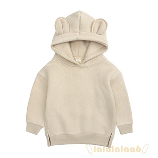 Áo hoodie dài tay cổ tròn màu trơn thời trang cho bé laa6