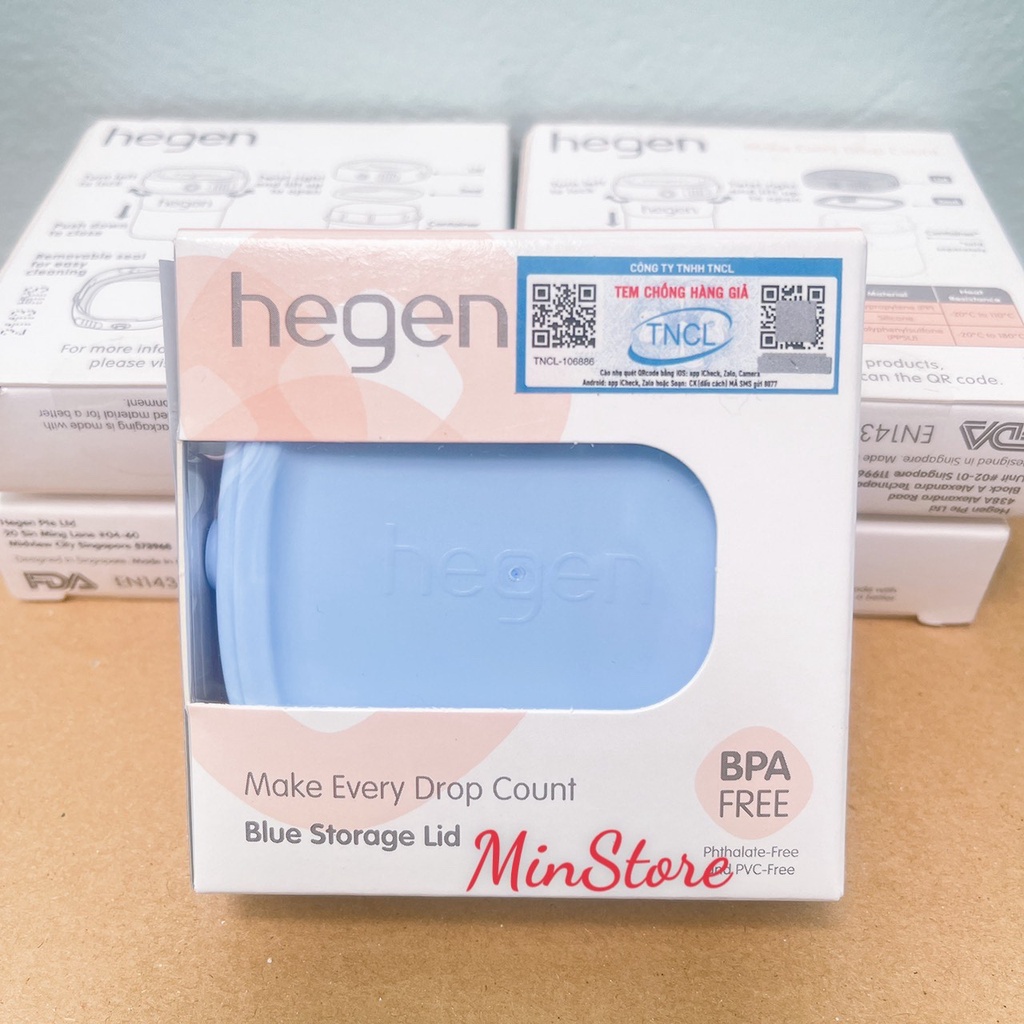 Nắp trữ sữa hegen, nắp đậy bình sữa hegen màu xanh hồng trắng xám chính hãng