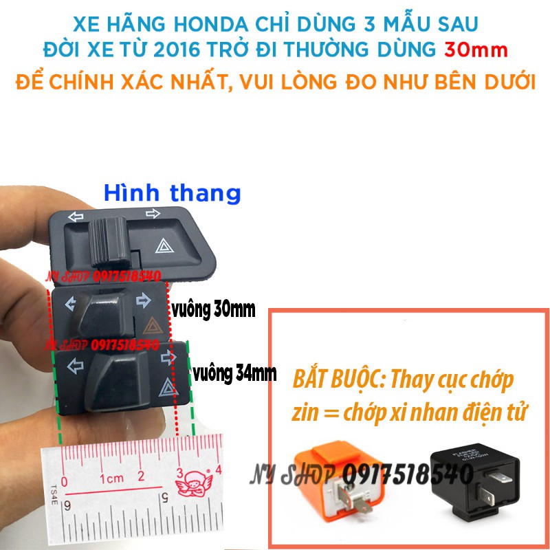 COMBO Công tắc xi nhan tích hợp ưu tiên hazard lắp như zin dòng HONDA