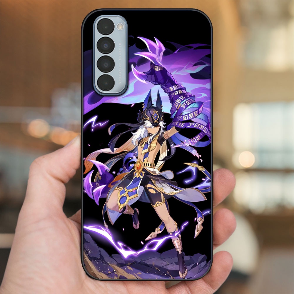 Ốp lưng Oppo Reno 4 Pro viền đen in hình Cyno Genshin Impact