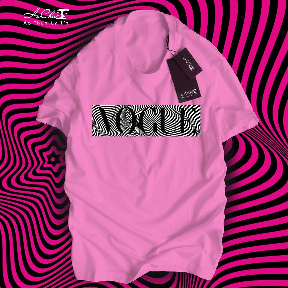 Áo Thun VOGUE Hồng cute - Vải Cotton 4c Siêu Mềm Mịn