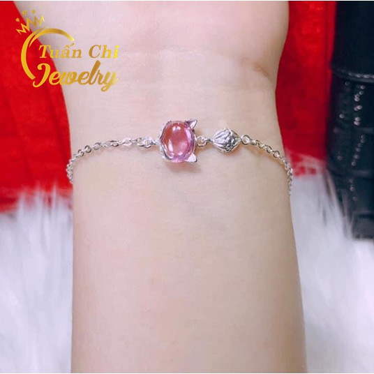 Lắc Tay Nữ  FREESHIP Vòng Tay Hồ Ly Bạc Dành Cho Nữ ,Bạc Ta Chuẩn Đẹp Kết Hợp Đá Phong Thủy Theo Mệnh
