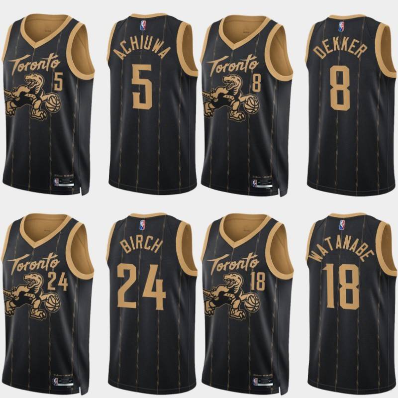 Áo Ba Lỗ Thể Thao Bóng Rổ In Chữ Toronto Raptors Achiuwa Dekker Watanabe Birch Cỡ Lớn TH1