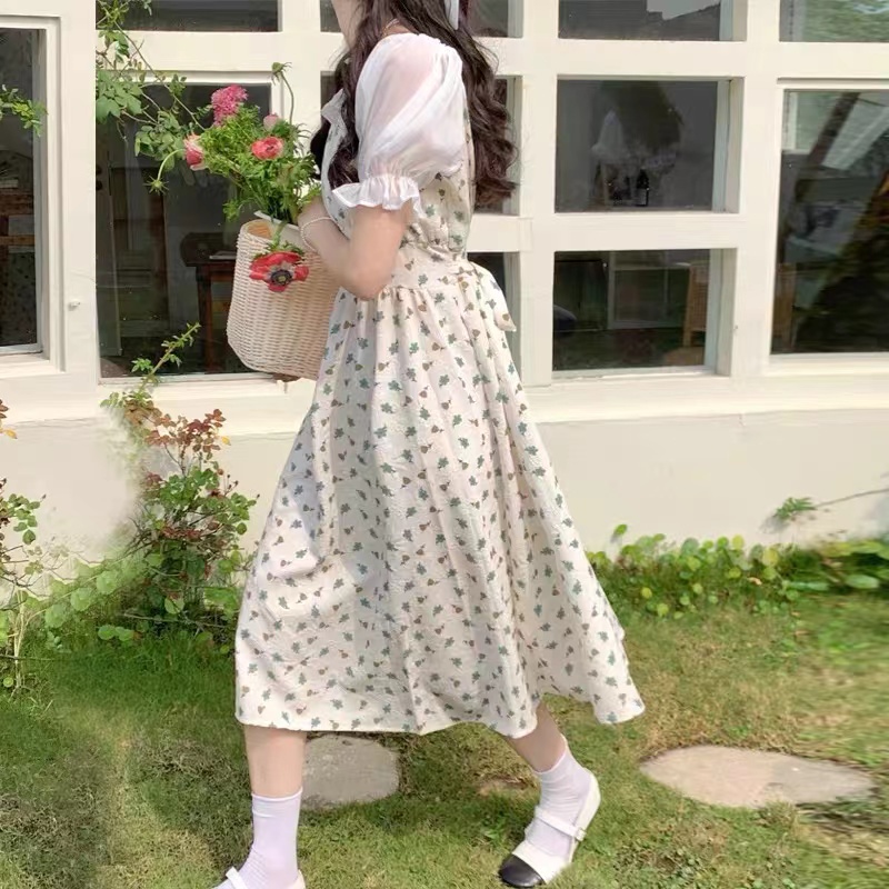 đầm trắng đầm tay phồng đầm midi váy hoa nhí vintage váy tiểu thư sang chảnh đầm bigsize nữ váy nữ xinh váy đi chơi đầm đi tiệc đầm nữ đầm cổ vuông