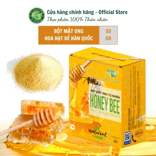 Hộp 50gr Bột Mật ong Hàn Quốc ONELIFE nguyên chất, hòa tan uống liền, thay đường ăn kiêng