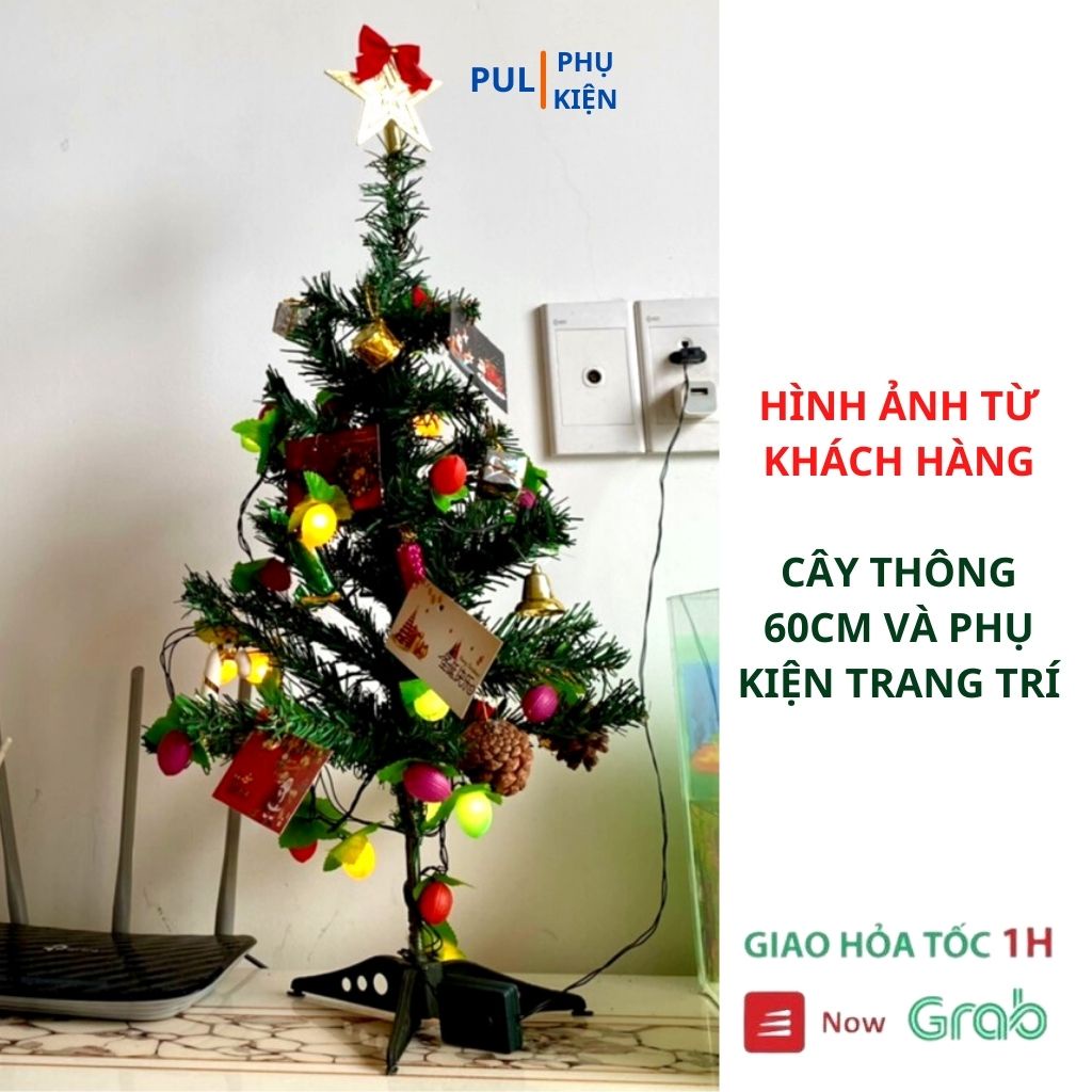 Cây thông noel để bàn mini 1m2 90cm 60cm kèm phụ kiện đẹp trang trí giáng sinh trong nhà phòng ngủ ngoài trời