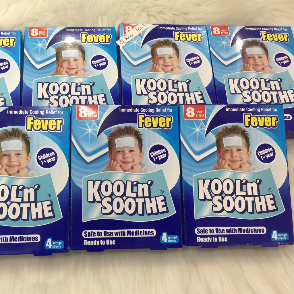 Miếng dán hạ sốt Kool'n Soothe Cooling Strip Sachets Kids ( pack 4 miếng)