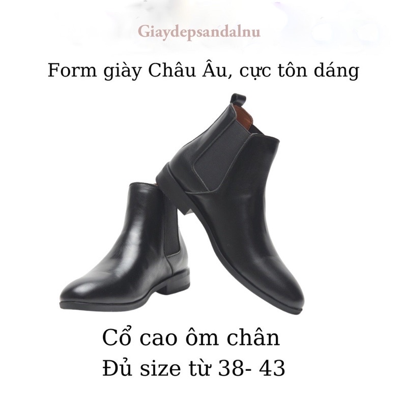 Giày boots nam Chelsea Boots Classic đế khâu Cao Cấp ( đặt lùi 1 size)