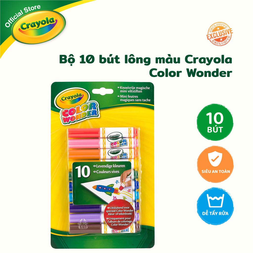 Bộ 10 bút lông màu Crayola Color Wonder