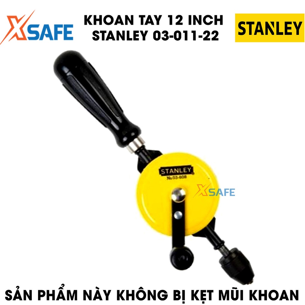 Khoan tay 1/4 inch STANLEY 03-011-22 Máy khoan Stanley chất liệu cao cấp, bánh răng đôi trơn tru, không ồn