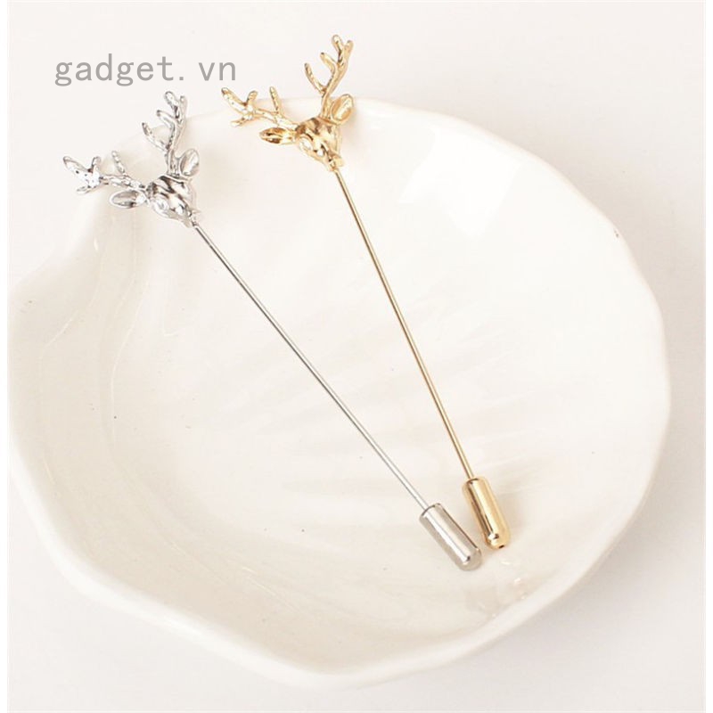 Ghim cài áo hình đầu hươu phong cách cổ điển