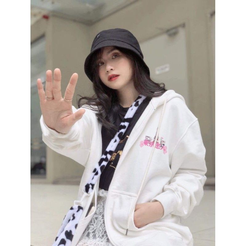 Áo Hoodie Khoác Nỉ Ngoại Zip TOKYO LOVE Form Rộng Unisex Size L, XL