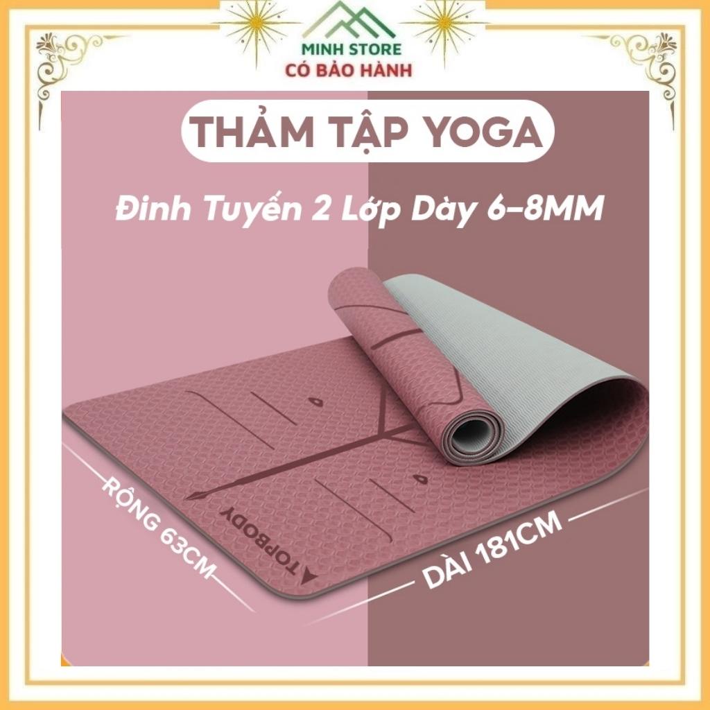 Thảm Tập Yoga [ TẶNG TÚI ] 6mm 8mm Định Tuyến - 6mm 8mm thường 2 Lớp TPE Cao Cấp Chống Trượt