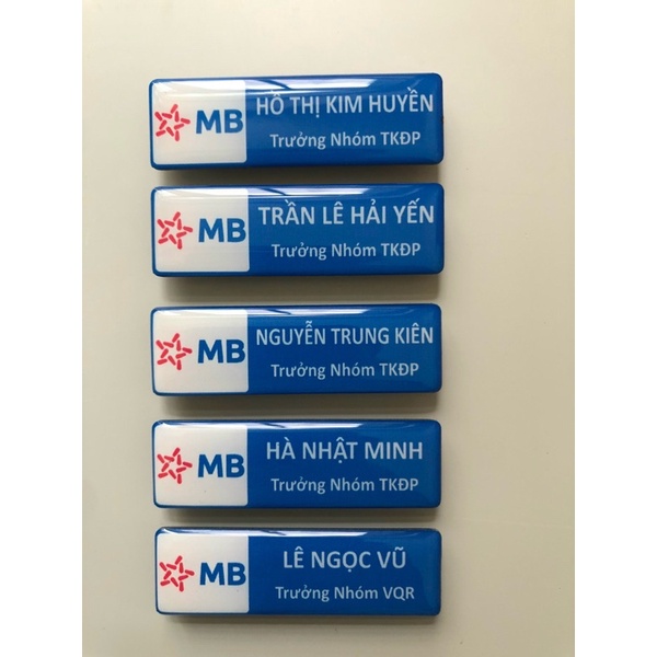 Bảng tên nhân viên nam châm cài áo chất liệu inox - keo thủy tinh trong suốt- Hình thật - BCA