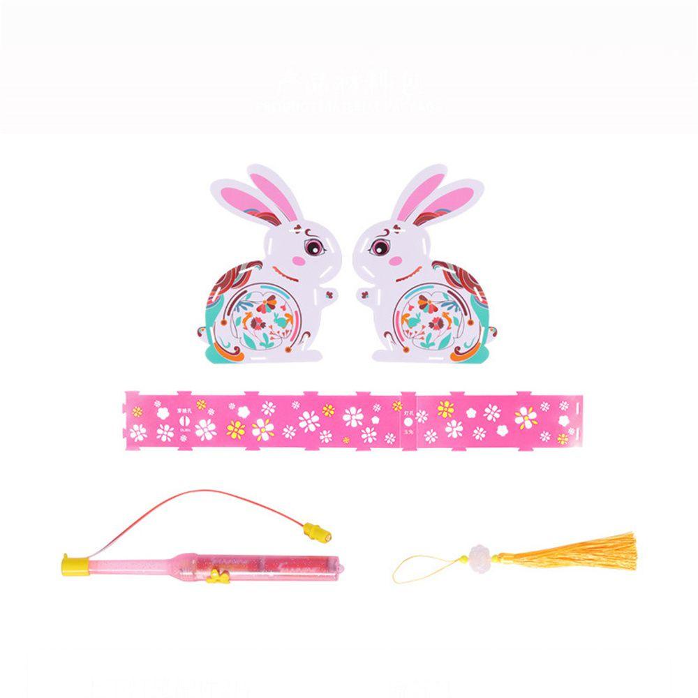 Đèn Lồng Trung Quốc Thủ Công Tự Làm Họa Tiết Thỏ Hoạt Hình Mặt Trăng Dễ Thương Trang Trí Lễ Hội