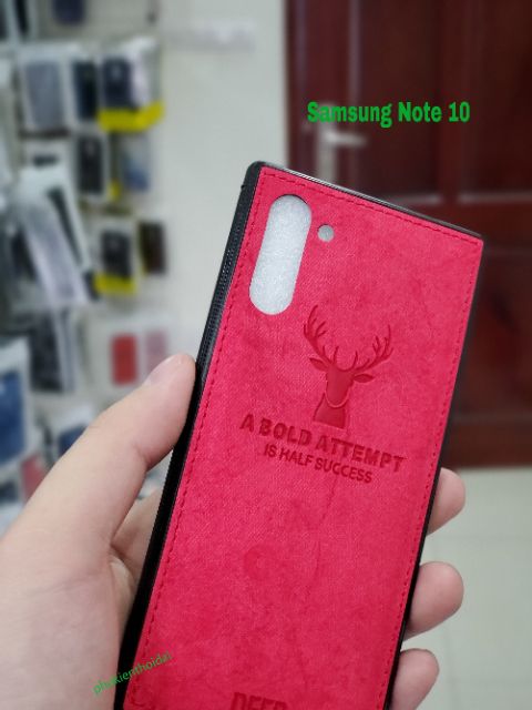 Ốp lưng Samsung Note 10 chống sốc vải hươu thời trang cao cấp