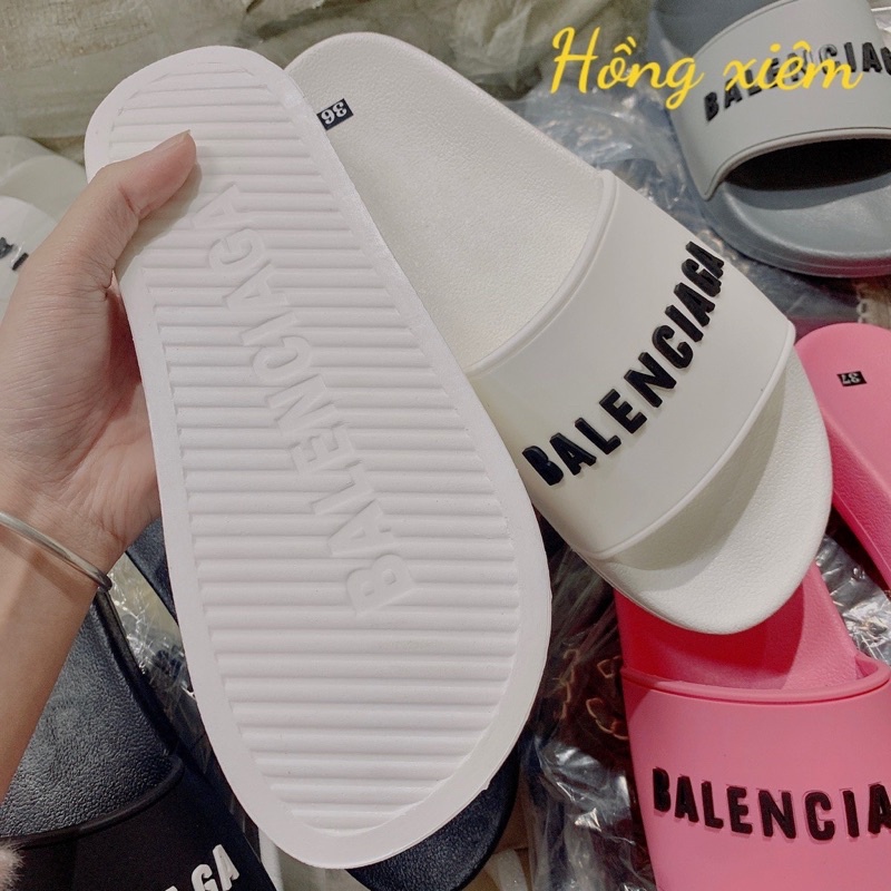 Dép đi biển nam nữ đẹp BALENCIGA CAO CẤP quai ngang, Dép balen lê unisex thể thao đi chơi đế cao đúc chắc chắn D2