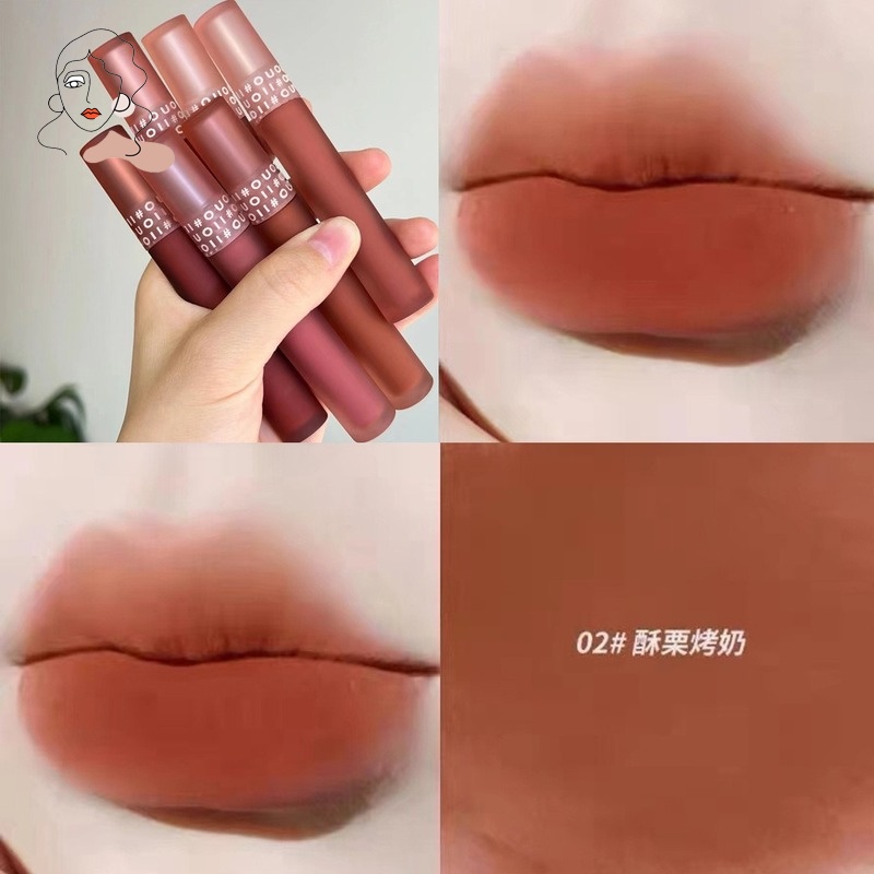 Son Môi Dạng Lỏng Lâu Trôi Chống Thấm Nước Màu Nhung Lì Gợi Cảm Thời Trang