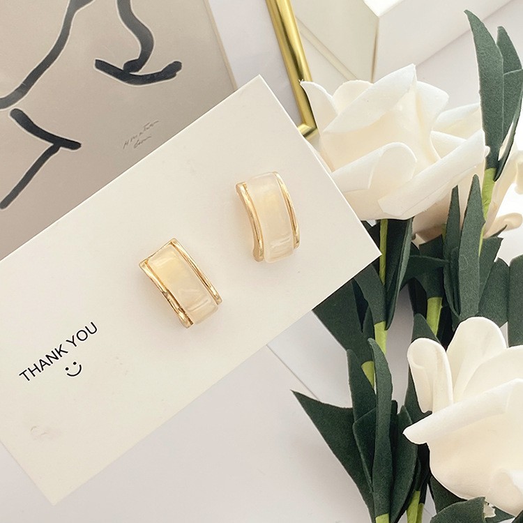 Khuyên tai kẹp không bấm lỗ chốt cố định K212 bằng hợp kim mạ vàng hình chữ C dáng ngắn Leous Accessories