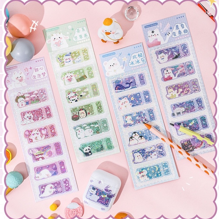 Miếng dán trang trí sổ tay hình động vật hoạt hình nhật bản sáng tạo