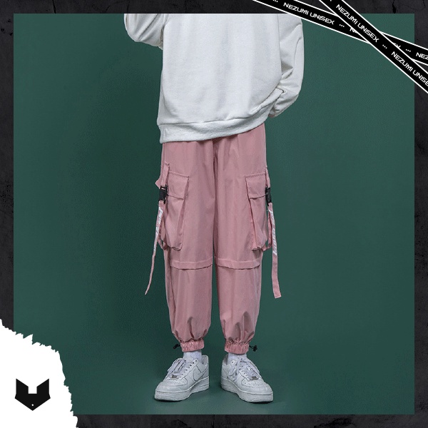 Quần jogger boxpant túi hộp hồng đen BlackPink unisex nam nữ hip hop đường phố