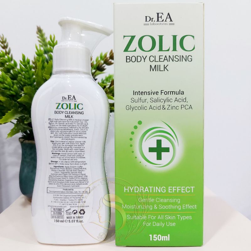 Sữa tắm y khoa giúp giảm mụn cơ thể, giảm dày sừng nang lông Dr.EA Zolic Body Cleansing Milk 150ml