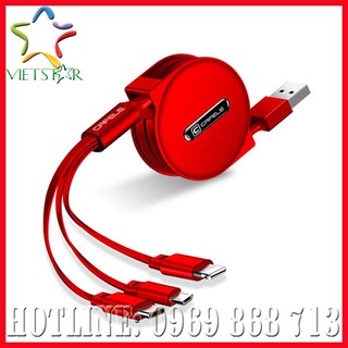 Cáp xịn sạc điện thoại 3 đầu Lightning / Type C / Micro USB