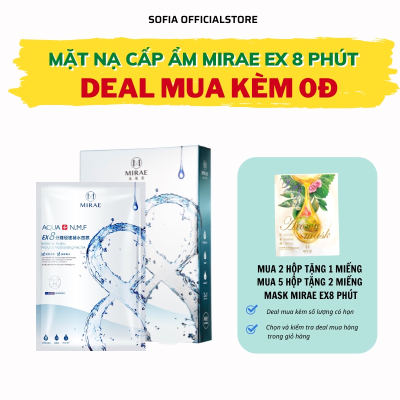 Mặt nạ 8 phút aqua MIRAE EX8 cấp ẩm cấp tốc cải thiện da khô mang lại làn da căng mịn 20g/miếng