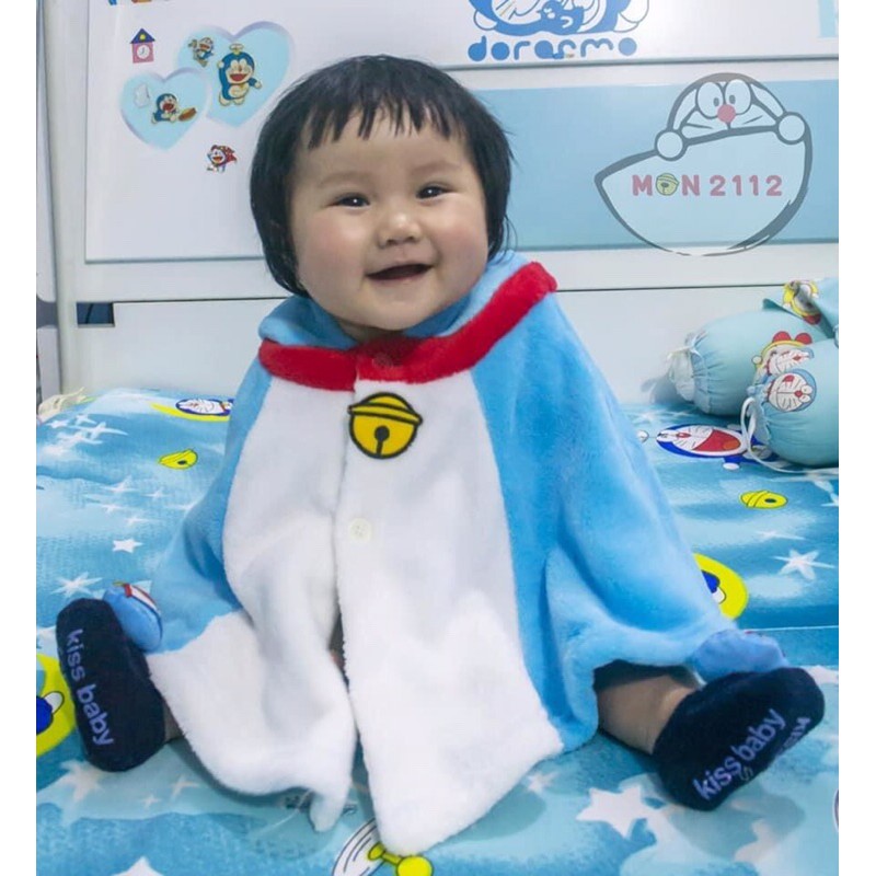 KHĂN LÔNG ÁO CHOÀNG TRẺ EM 0-1 TUỔI DORAEMON DOREMON