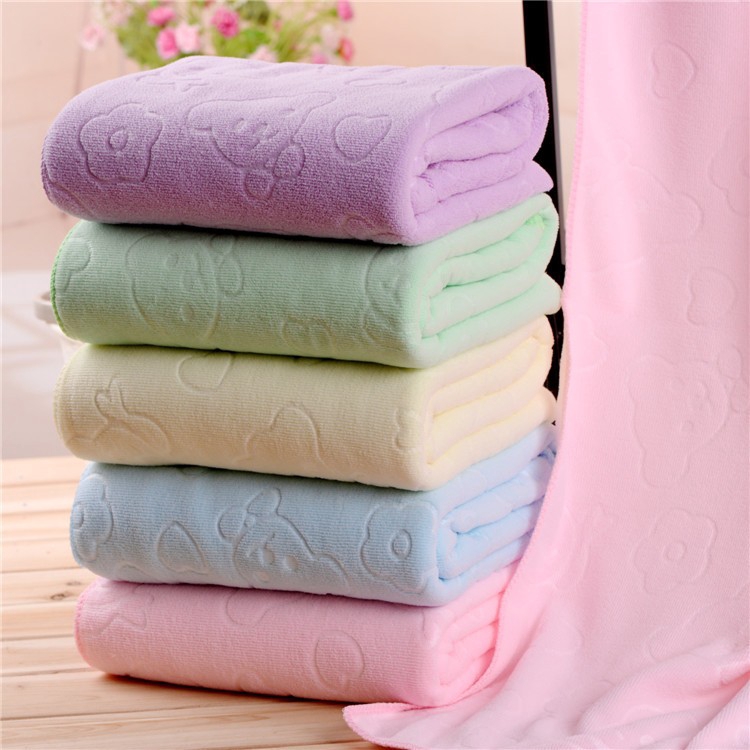 Khăn Tắm Thấm Hút Tốt 70x140cm Họa Tiết Gấu Hoạt Hình
